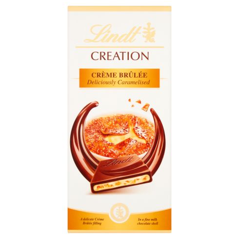 Lindt Creation Czekolada mleczna z kawałkami skarmelizowanego cukru i mlecznym nadzieniem 150 g