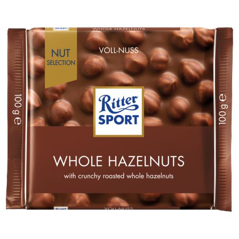 Ritter Sport Czekolada mleczna z całymi prażonymi orzechami laskowymi 100 g