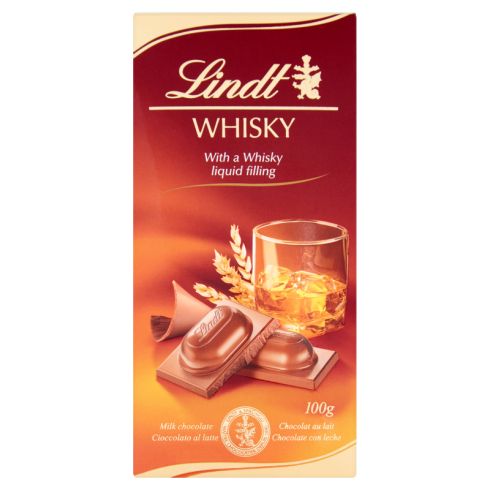 Lindt Czekolada mleczna z płynnym nadzieniem z dodatkiem Whisky 100 g