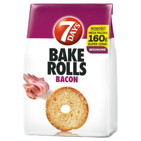 7 Days Bake Rolls Chrupki chlebowe o smaku bekonu 150 g