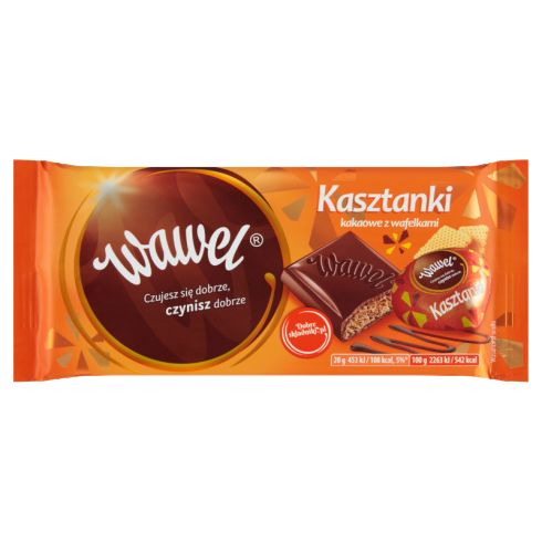 Wawel Kasztanki kakaowe z wafelkami Czekolada nadziewana 100 g