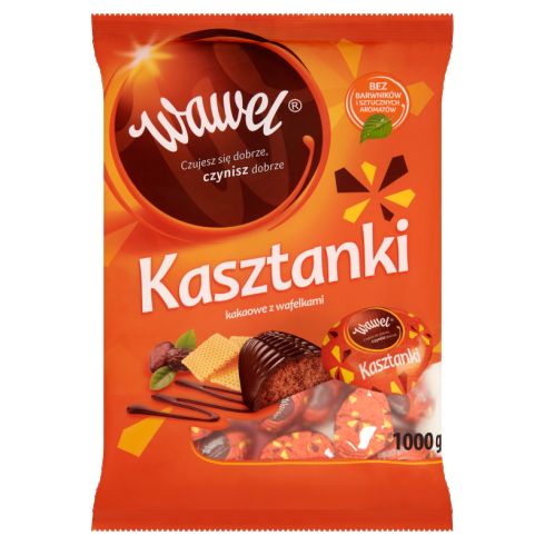 Wawel Kasztanki kakaowe z wafelkami Czekoladki nadziewane 1000 g
