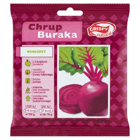 Crispy Natural Suszone chipsy z buraka o smaku winegret 18 g