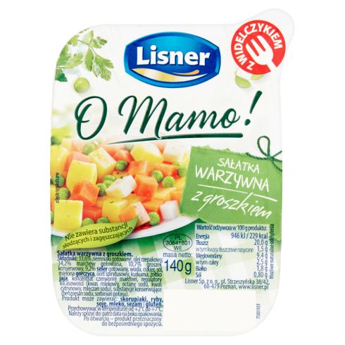 Lisner O Mamo! Sałatka warzywna z groszkiem 140 g