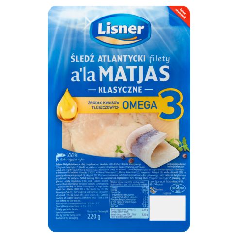 Lisner Śledź atlantycki filety a'la Matjas klasyczne 220 g