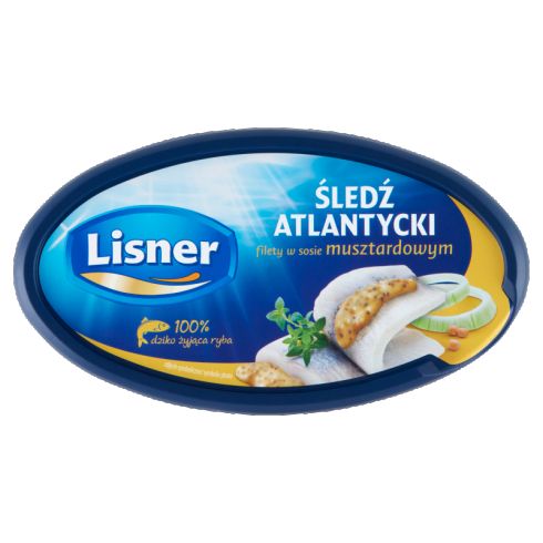 Lisner Śledź atlantycki filety w sosie musztardowym 280 g