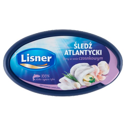 Lisner Śledź atlantycki filety w sosie czosnkowym 280 g