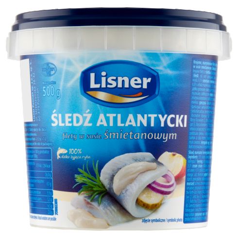 Lisner Śledź atlantycki filety w sosie śmietanowym 500 g