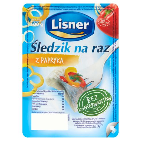 Lisner Śledzik na raz z papryką 100 g