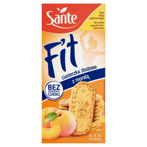 Sante Fit Ciasteczka zbożowe z morelą 300 g (6 x 50 g)