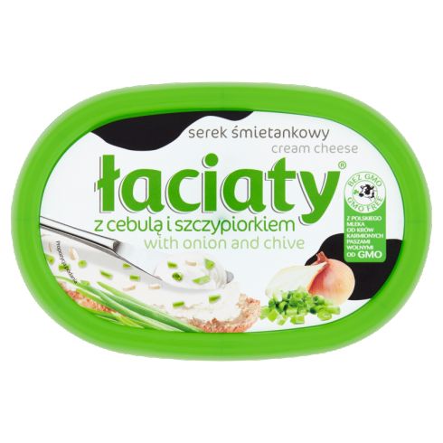 Łaciaty Serek śmietankowy z cebulą i szczypiorkiem 135 g