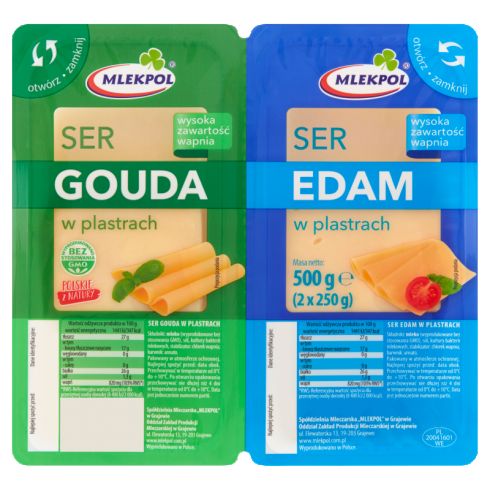 Mlekpol Ser w plastrach 500 g (2 x 250 g)