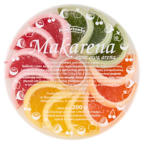 Pomorzanka Makarena owocowa arena Galaretka o smakach owocowych w cukrze 200 g