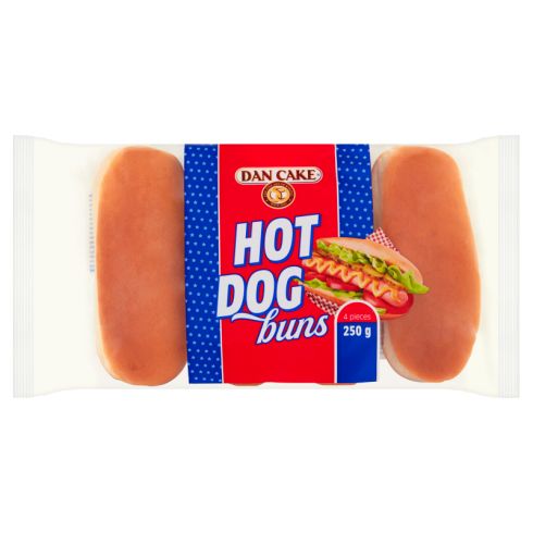 Dan Cake Bułki pszenne do hot dogów 250 g (4 x 62,5 g)