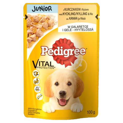 PEDIGREE JUN.KUR.RYŻ.GAL. KARMA DLA PSÓW 100G