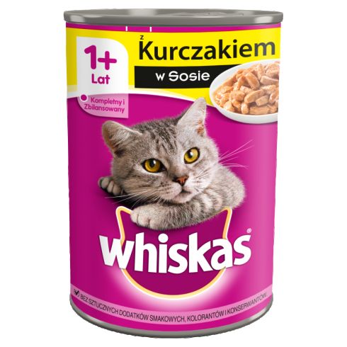 WHISKAS Z KURCZAKIEM  KARMA DLA KOTÓW 400G