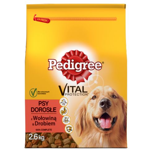 Pedigree Vital Protection Psy dorosłe Karma pełnoporcjowa z wołowiną & drobiem 2,6 kg