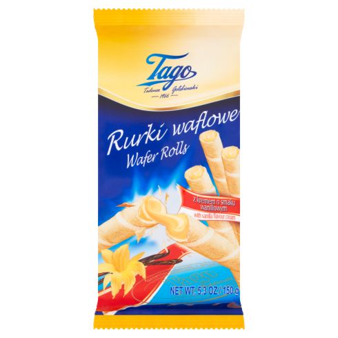 Tago Rurki waflowe z kremem o smaku waniliowym 150 g