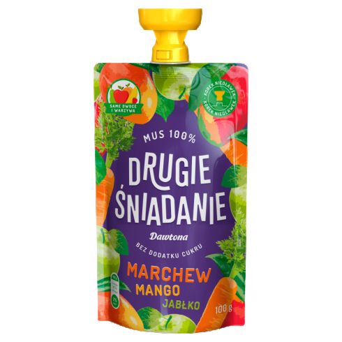 Drugie śniadanie  100% marchew mango jabłko 100 g Mus