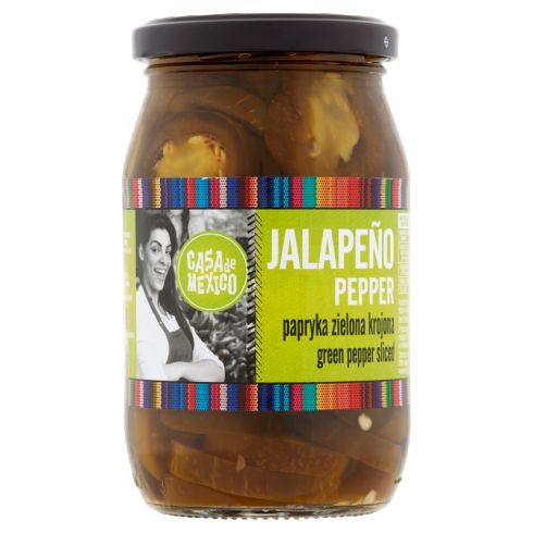 Casa de Mexico Papryka zielona Jalapeno krojona 340 g