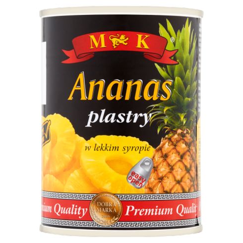 MK Ananas plastry w lekkim syropie 565 g