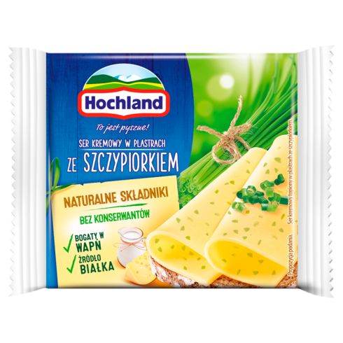 Hochland 130 g Ser kremowy w plastrach ze szczypiorkiem