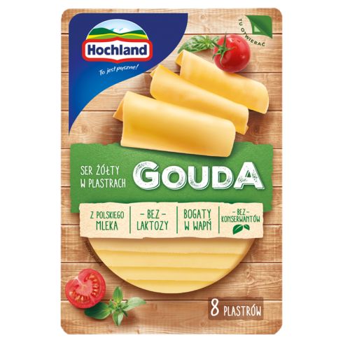 Hochland Ser żółty Gouda w plastrach 135 g