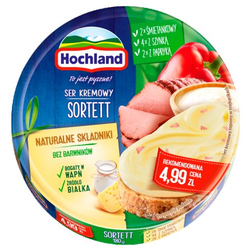 Hochland  180 g Ser kremowy sortett w trójkącikach