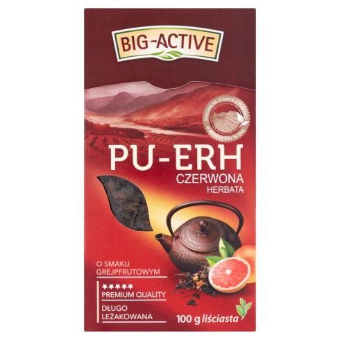 Big-Active Pu-Erh Herbata czerwona o smaku grejpfrutowym liściasta 100 g