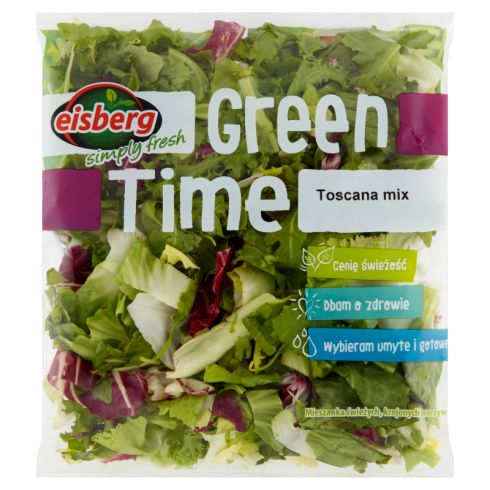 Eisberg Green Time Toscana mix z rukolą Mieszanka świeżych krojonych warzyw 150 g