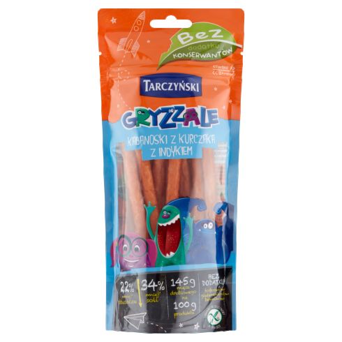 Tarczyński Gryzzale Kabanoski z kurczaka z indykiem 90 g
