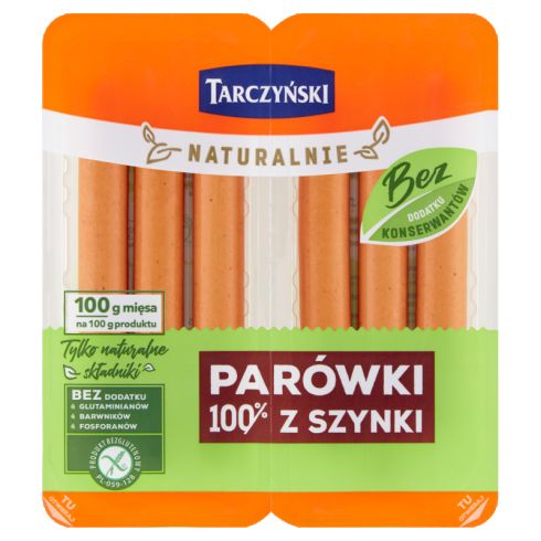 Tarczyński Naturalnie Parówki 100% z szynki 200 g (2 x 100 g)