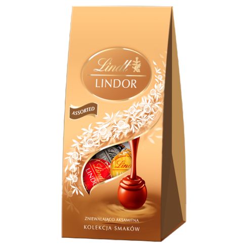 Lindt Lindor Praliny z czekolady mlecznej białej i gorzkiej 100 g