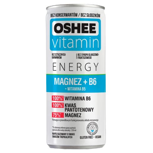 Oshee Vitamin Energy Napój gazowany o smaku owoców tropikalnych 250 ml