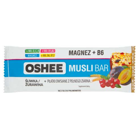 Oshee Musli Bar Suplement diety Baton zbożowy śliwka żurawina 40 g