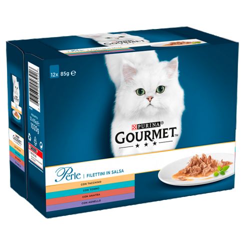 Gourmet Perle Karma dla kotów kolekcja mini filecików w sosie 1020 g (12 x 85 g)