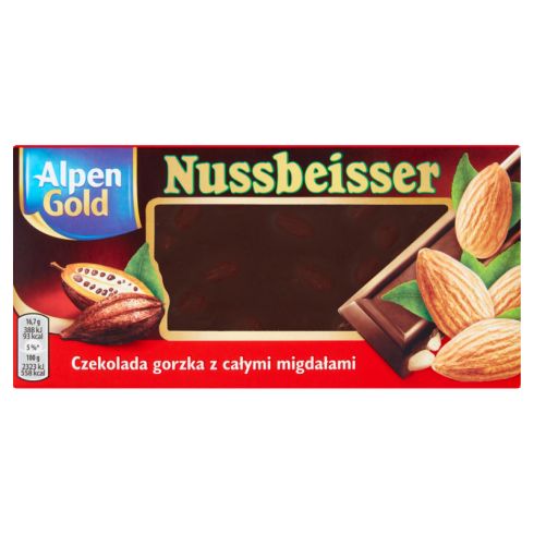 Alpen Gold Czekolada gorzka z całymi migdałami 100 g
