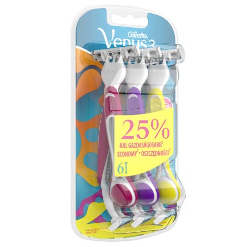 Gillette Venus 3 Maszynki jednorazowe dla kobiet, 6 sztuki