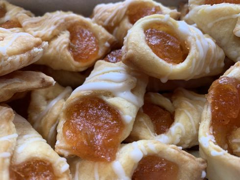 ciasteczka francuskie z marmoladą/konfiturą morelową (350g) cukiernia Wadowice