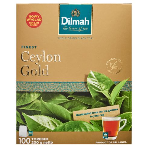 Dilmah Finest Ceylon Gold Klasyczna czarna herbata 200 g (100 x 2 g)