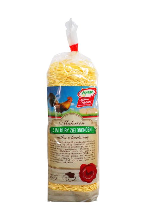 Makaron z jaj kury zielononóżki nitka 250g