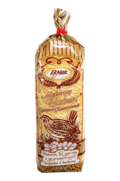 Makaron 12 jajeczny z jaj przepiórczych krajanka z kurkumą 250g