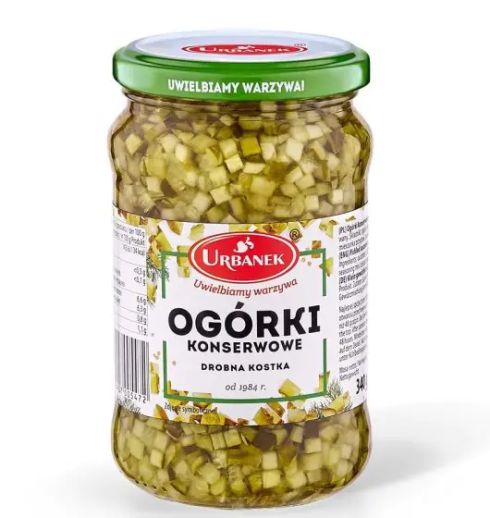 Ogórki konserwowe drobna kostka 340g/200g Urbanek