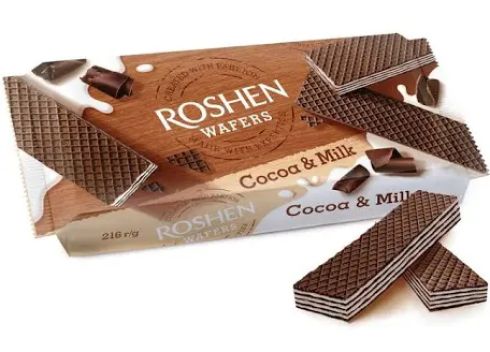 Wafelki kakaowo-mleczne Roshen 216 g