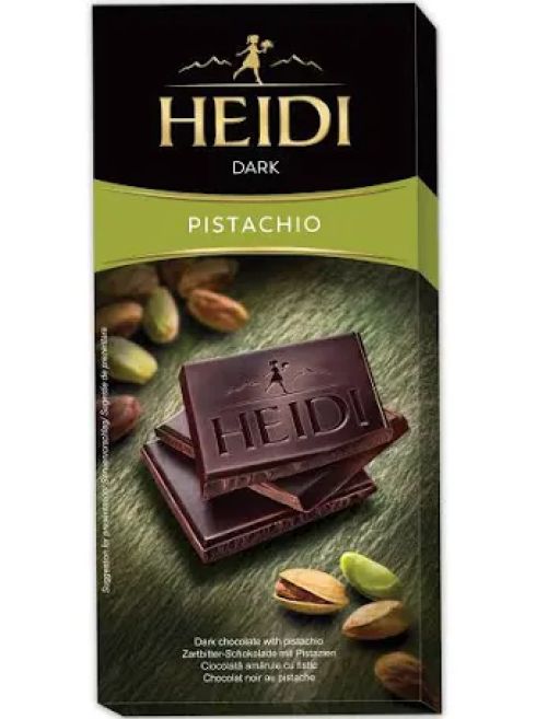 Heidi dark pistachio 80g gorzka czekolada z delikatnym akcentem pistacji