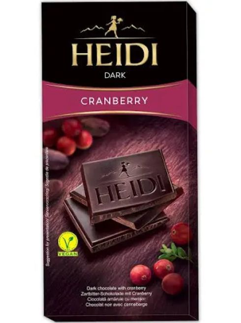 Heidi dark cranberry 80g gorzka czekolada z nutą soczystej żurawiny