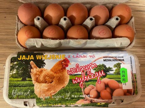 Jajka z wolnego wybiegu 10 szt.